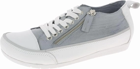 Andrea Conti 0345911 Women's Shoes Low Shoes Trainers Sporty Leather Lacing, gray, 8.5 Women