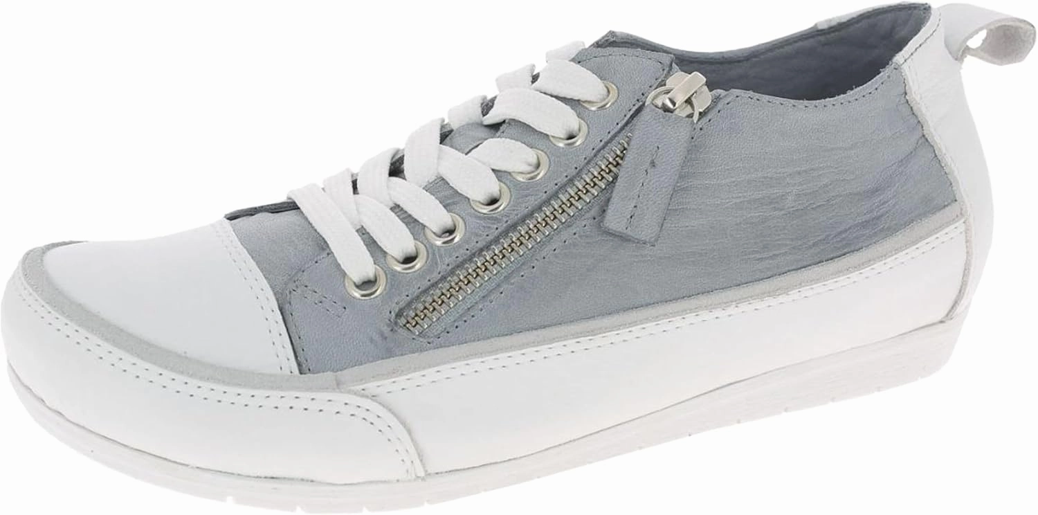 Andrea Conti 0345911 Women's Shoes Low Shoes Trainers Sporty Leather Lacing, gray, 8.5 Women