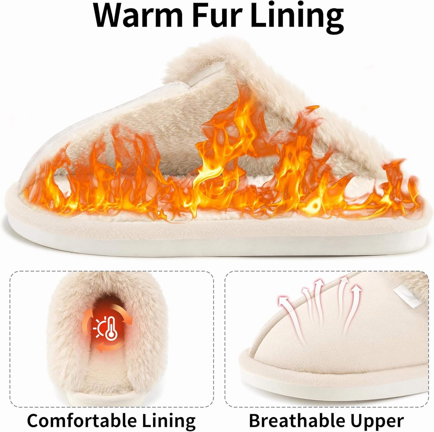 Aomigoct Slippers for Women House Shoes: Memory Foam Fuzzy Womens Slippers Indoor Outdoor Fluffy Bedroom Shoes Slip On