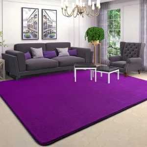 AROGAN Modern Shag Area Rug for Living Room, 5x7 Feet Washable Carpet for Bedroom, Indoor Floor Decor, Plush Memory Foam Bedside Rug for Kids, Teens Room, Low Pile, Purple