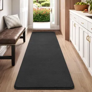 AROGAN Shag Runner Rug for Hallways, 2x6 Feet Washable Rugs with Memory Foam for Bedroom, Entryway Indoor Fluffy Throw Rug for Bedside Living Room Kids Girls Nursery Dorm Room Decor, Dark Grey