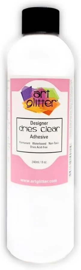 Art Institute Glitter Refill Bottle, 8 oz - Single Pack, 4336846143 Dries Clear Adhesive Glue 8 Ounce (Flat Cap) Re