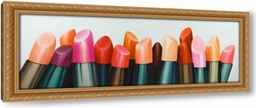 ArtDirect Lipstick Addict for Woman 60x21 Huge Gold Ornate Wood Framed Canvas Giclee Art by Atelier B Art Studio