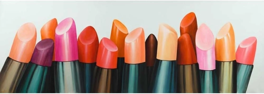ArtDirect Lipstick Addict for Woman 60x21 Huge Gold Ornate Wood Framed Canvas Giclee Art by Atelier B Art Studio