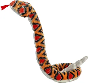 Aurora® Playful Snake Diamond Back Rattle Snake Stuffed Animal - Eye-Catching Designs - Versatile Fun - Orange 50 Inches