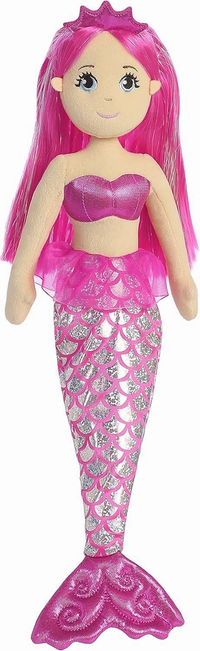 Aurora® Enchanting Sea Sparkles™ Garnet Stuffed Doll - Imaginative Play - Magical Companions - Pink 18 Inches