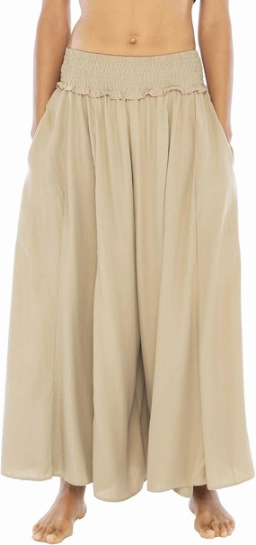 Back From Bali Womens Boho Wide Leg Palazzo Pants Smocked Waist Harem Lounge Loose Summer Beach Pants