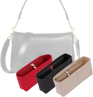 Bag Organizer for Coach Soft Tabby Shoulder Bag(26L x 16H x 9D cm)|Handmade Custom Bag Insert|2mm Felt Bag Liner|Women Handbag Shaper (Beige, Style A: Exposure)