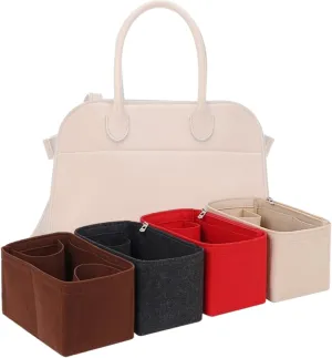 Bag Organizer for The Row Soft Margaux 10 Bag(10 x 7 x 7.5 in)|Handmade Custom Bag Insert|2mm Felt Bag Liner|Women Handbag Shaper (Black, Style C)