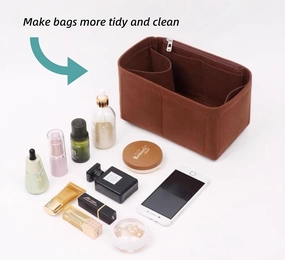 Bag Organizer for Givenchy Large Antigona Bag(38L x 33H x 24D cm)|Handmade Custom Bag Insert|2mm Felt Bag Liner|Women Handbag Shaper (Brown, Style C)