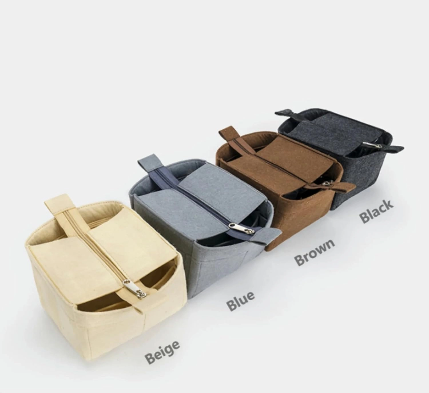 Bag Organizer for Hermes Picotin PM 18 (13L x 18H x 18D cm)|Handmade Custom Bag Insert|2mm Felt Bag Liner|Women Handbag Shaper (Brown, Style B: Zipper Cap)
