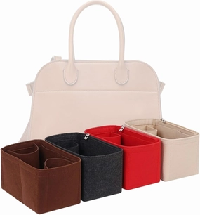 Bag Organizer for The Row Soft Margaux 10 Bag(10 x 7 x 7.5 in)|Handmade Custom Bag Insert|2mm Felt Bag Liner|Women Handbag Shaper (Red, Style B)