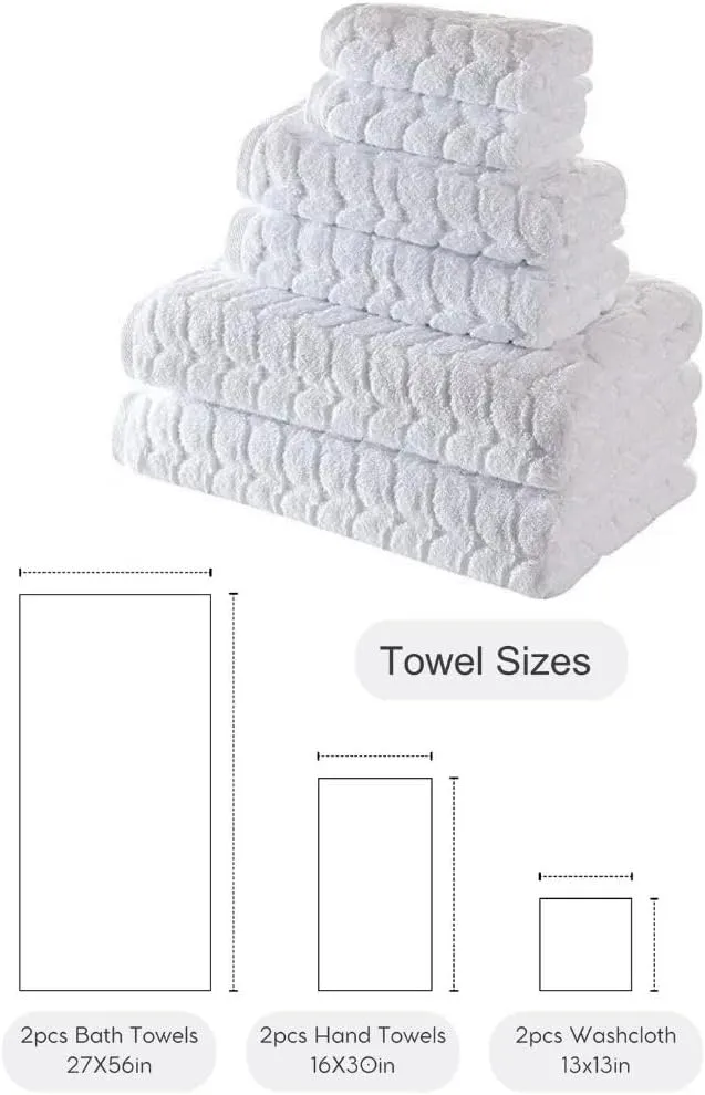 BAGNO MILANO Turkish Bath Towels, Soft Plush Jacquard Luxury Bath Towels, Quick Dry Towel Set (Coral Red, 6 pcs Towel Set)