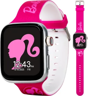 Barbie Kids Smart Watch – Touchscreen Smartwatch with Camera, Activity Trackers, Pedometer, Music, Stopwatch, and Glitter Silicone Strap – Fits Wrists from 5.5" to 8"