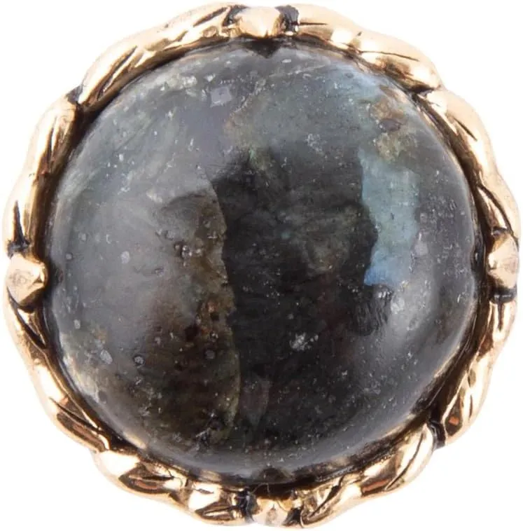 Barse Jewelry Black Labradorite and Golden Statement Ring