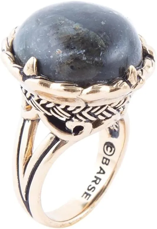 Barse Jewelry Black Labradorite and Golden Statement Ring