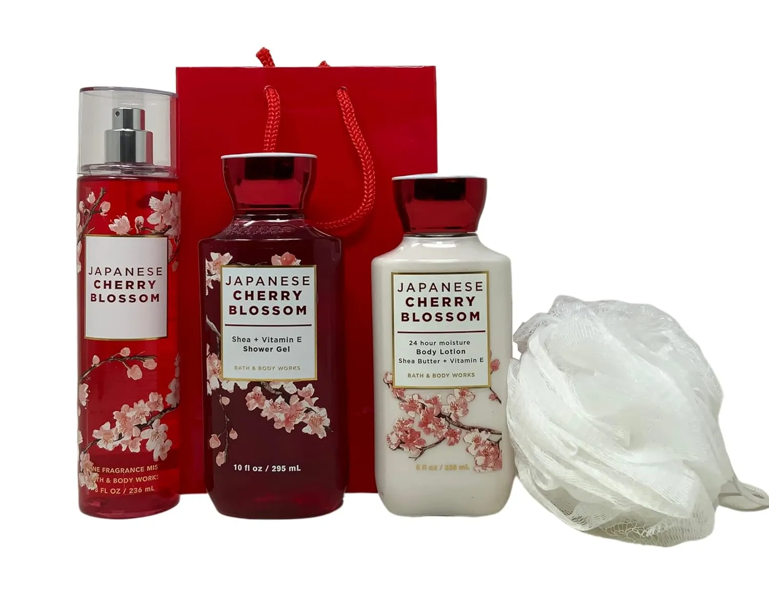 Bath & Body Works Japanese Cherry Blossom 4 Piece Gift Set (4 Piece Set)