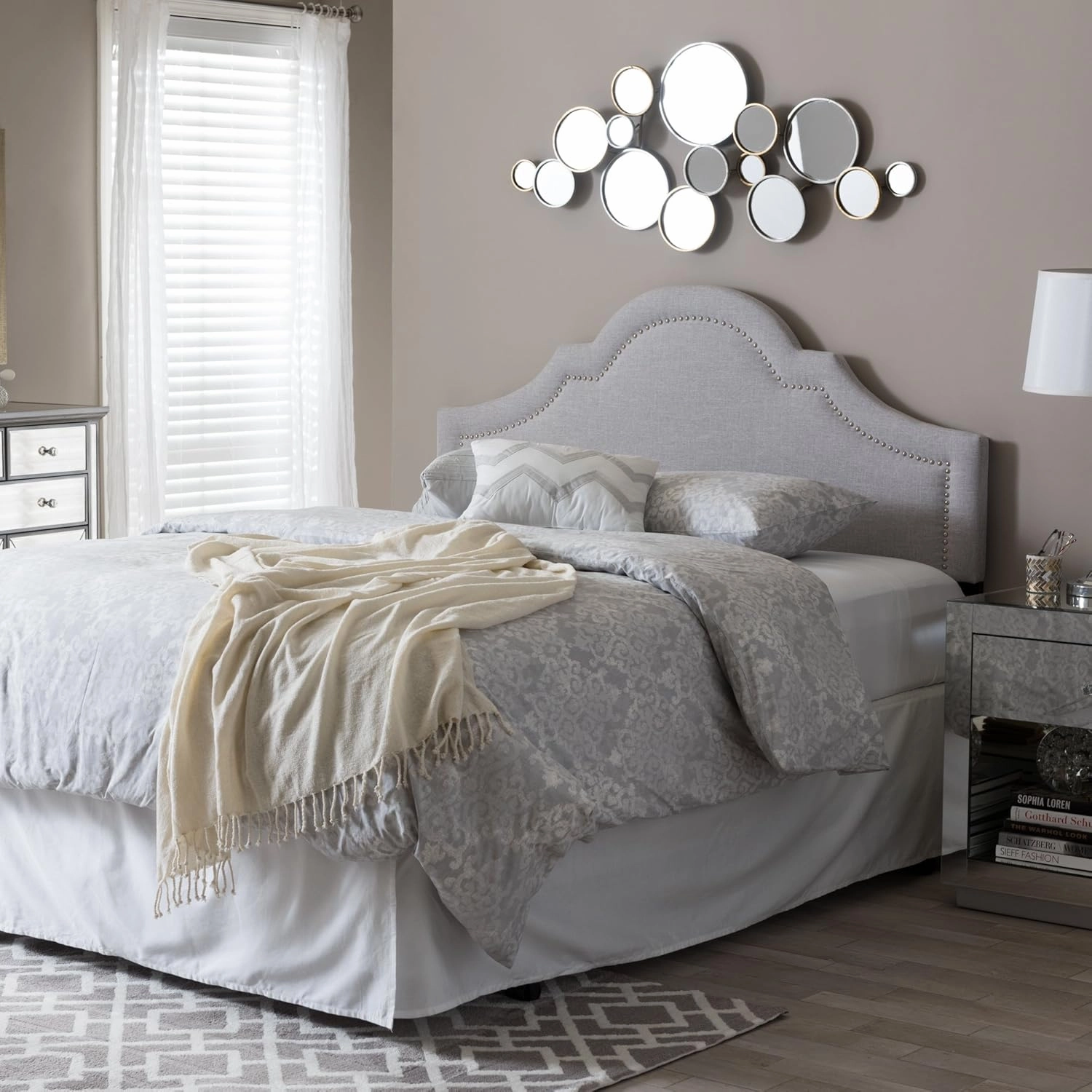 Baxton Studio Rita Headboard, Full, Greyish Beige