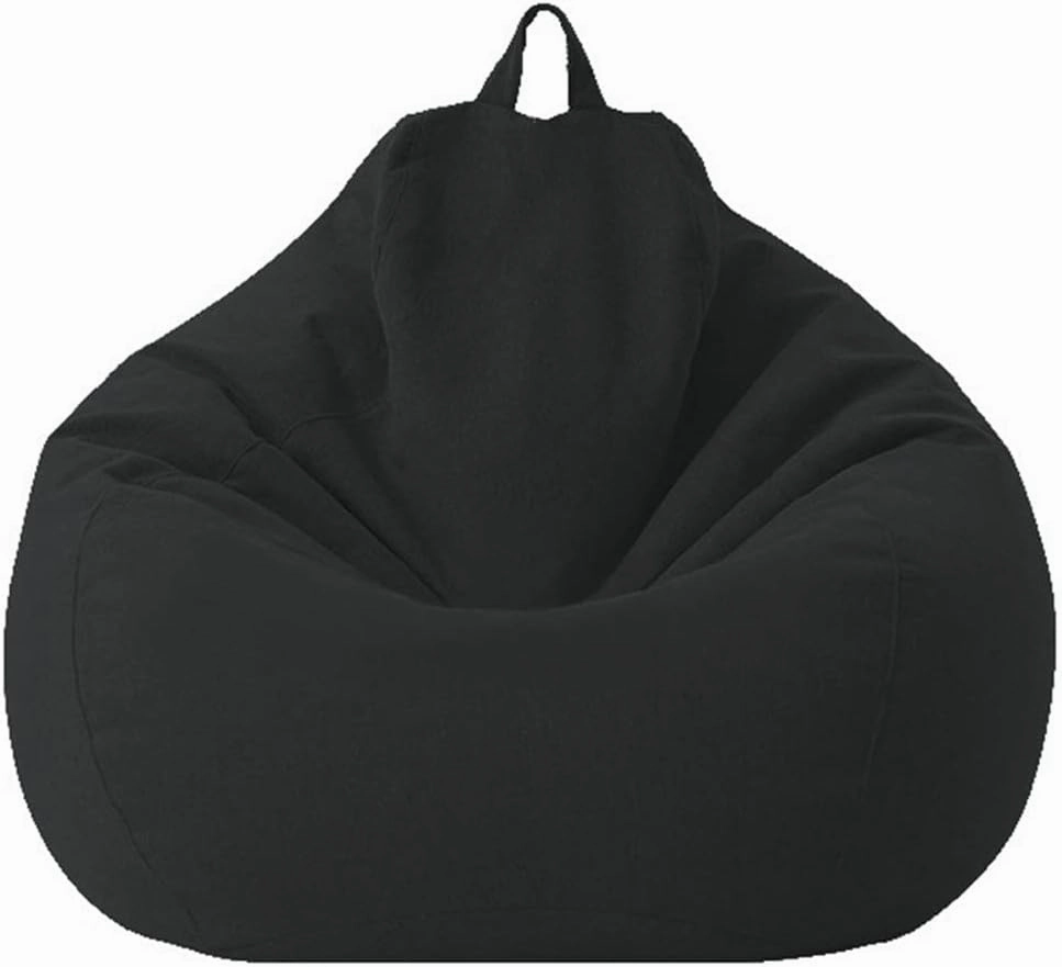 Bean Bag Chair Big Lazy Sofas Cover Beanbag Sofa Cover No Filler Bean Bag Chair Pouf Bed Futon Seat Tatami Puff Relax Lounge Furniture Decorate (Color : Black-, Specification : 80X90cm)