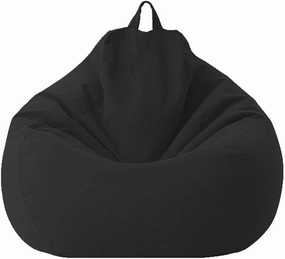 Bean Bag Chair Big Lazy Sofas Cover Beanbag Sofa Cover No Filler Bean Bag Chair Pouf Bed Futon Seat Tatami Puff Relax Lounge Furniture Decorate (Color : Black-, Specification : 80X90cm)