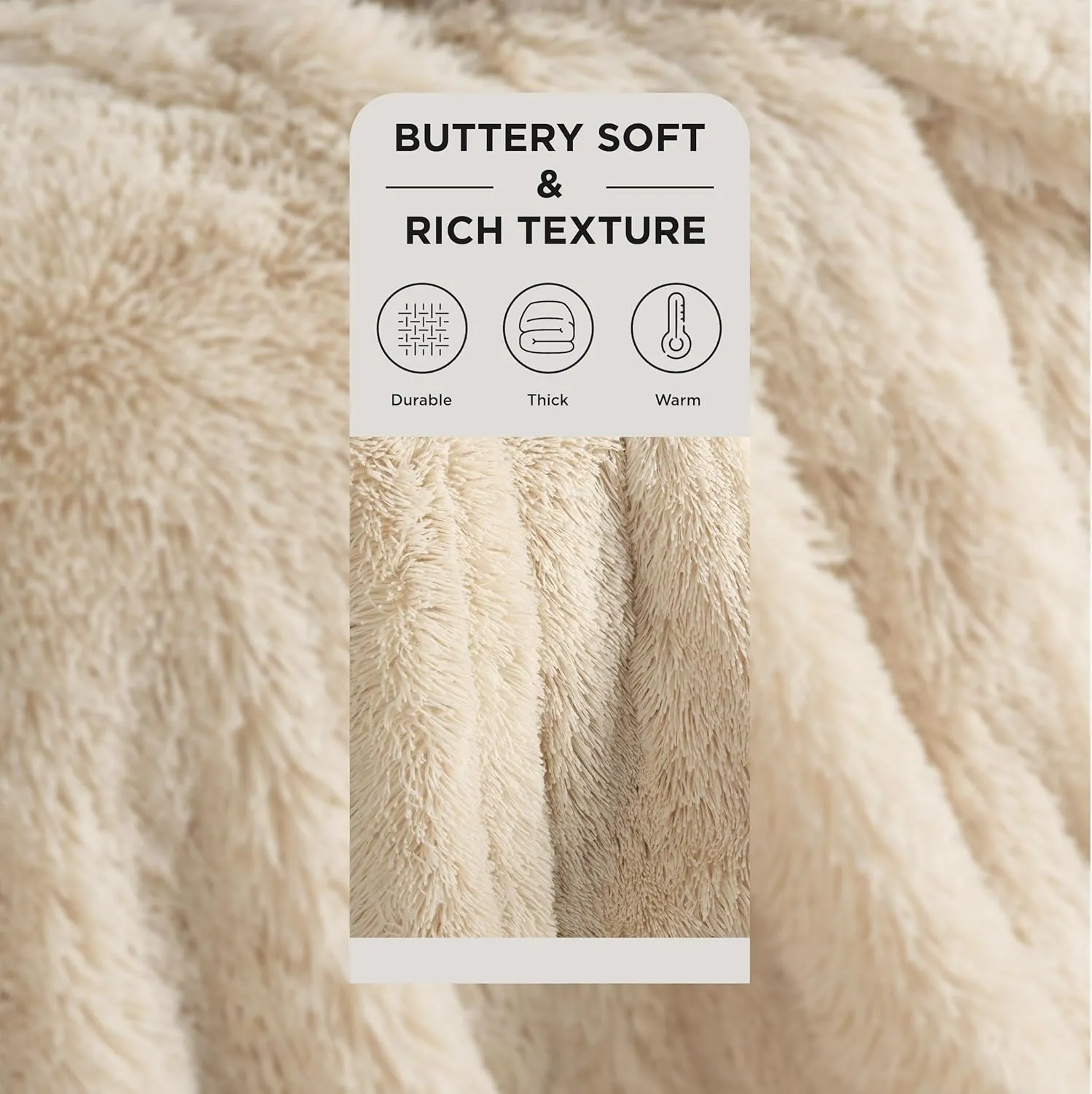 Bedsure Fluffy Beige Throw Blanket Gifts for Women, Kids, Soft Fleece Cozy Fuzzy Sherpa Plush Warm Minky Thick Faux Fur Throws for Couch, Bed, Beige Decor House Blanket Gifts for Mom Dad, 50x60