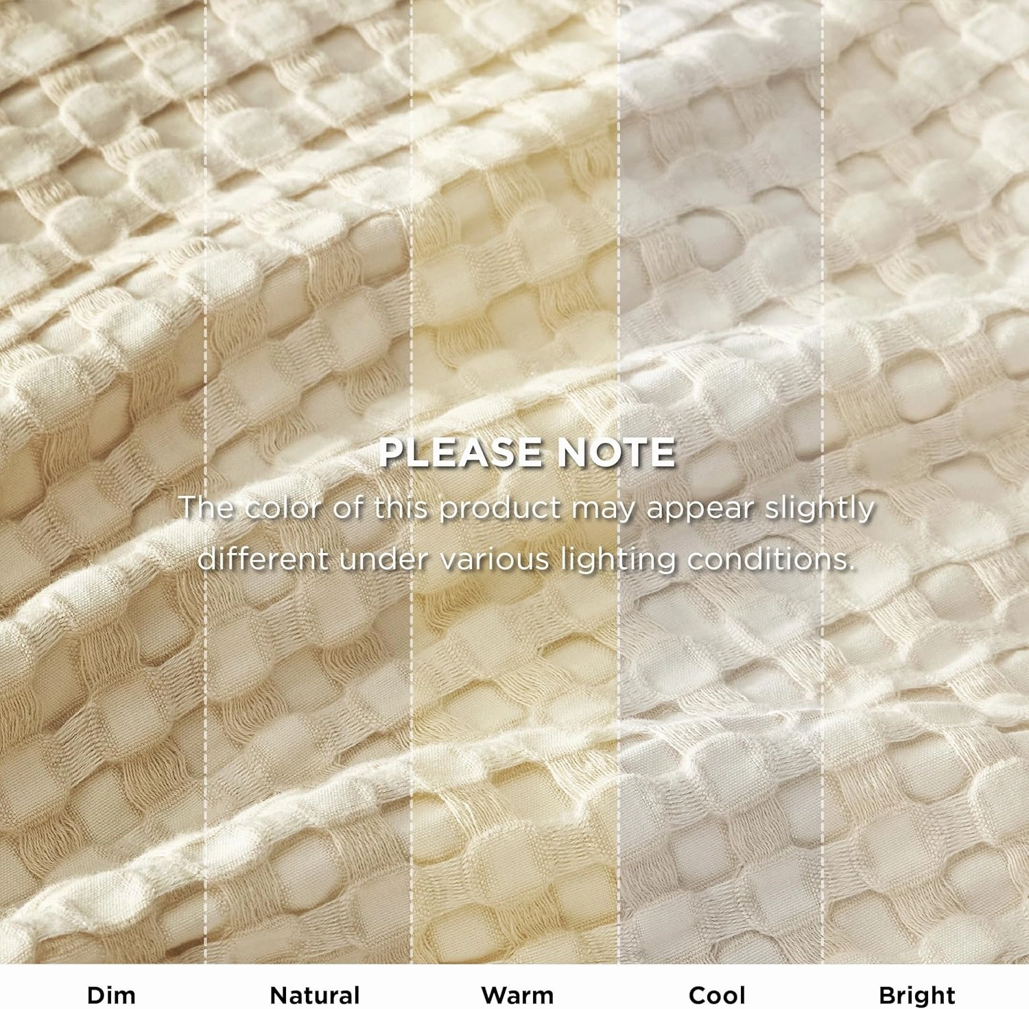 Bedsure Cooling Cotton Waffle Oversized King Blanket - Lightweight Breathable Blankets Rayon Derived from Bamboo for Hot Sleepers, Luxury Throws for Bed and Sofa, Beige, 120x96 Inches