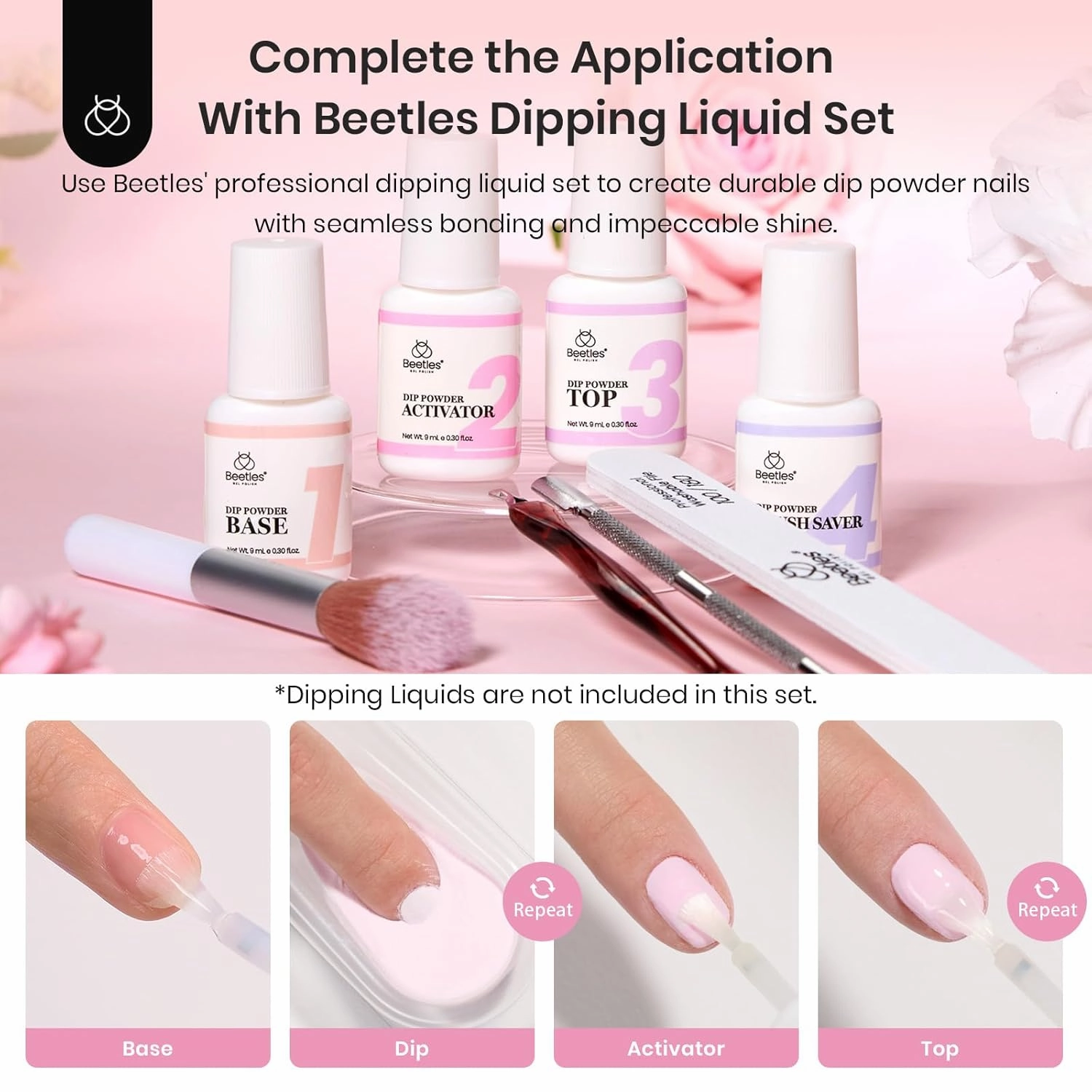 Beetles Dip Powder Nail Kit, 36 Colors Glitter Nude Pink Red Green Pastel Dipping Powder Starter Kit Quick Drying Nail Set for French Nails Art Manicure DIY Salon Gift for Women