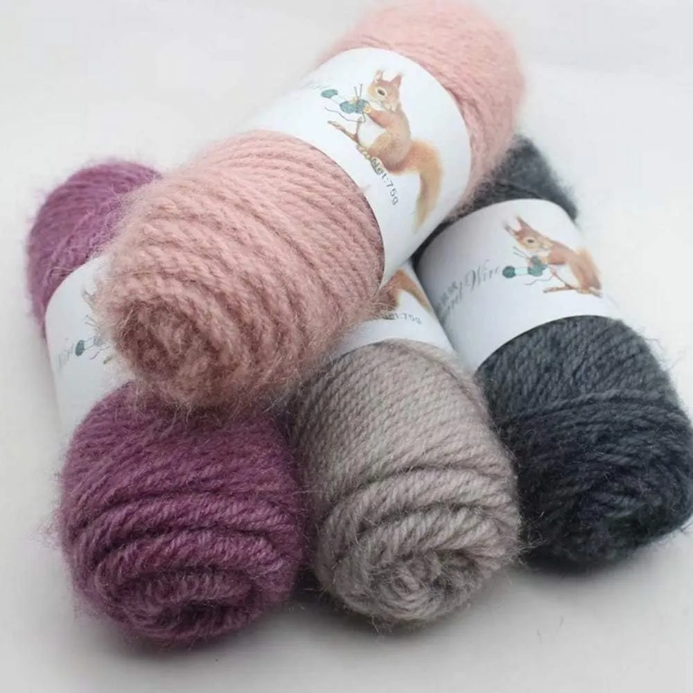 Beige Camel Squirrel Cashmere Yarn Fashion Crochet Yarn DIY Squirrel Knit Yarn Weaving Yarn Hand Knitting Yarn Knitting Materials for Winter Sweater Hat Scarf 600g/8 skeins