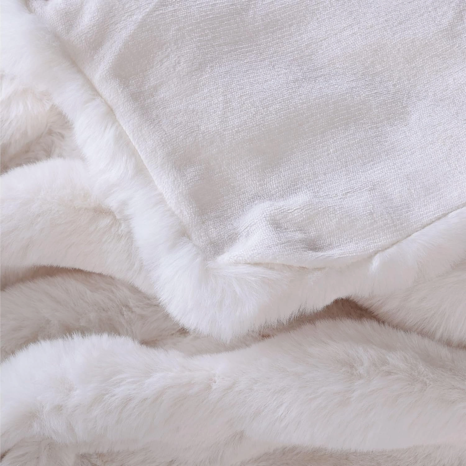 Beige Faux Fur Cozy 50x60 Throw Blanket for Bed Couch Office Chair Bunny Fluffy Blanket for Adults Soft Thick Blanket Room Decor 860 GSM