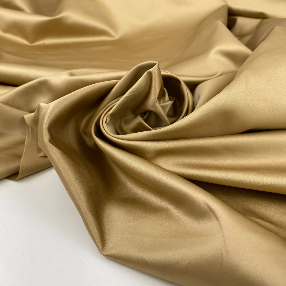Beige Satin Of Soft Polyester - Sample