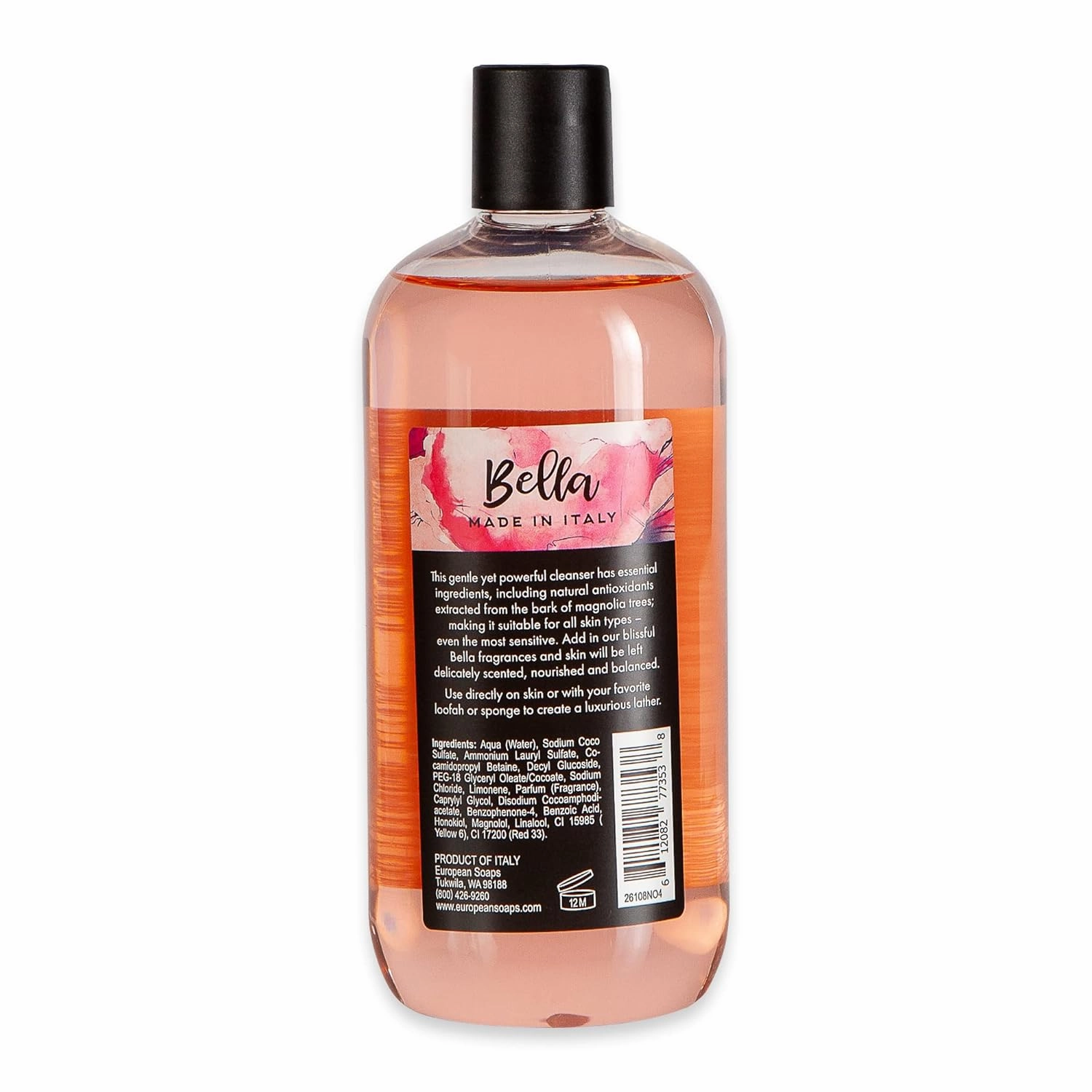 Bella Collection, Hydrates & Invigorates, Shower Gel, 500 ML, No. 4 - Pink Grapefruit, Vervain & Cassis