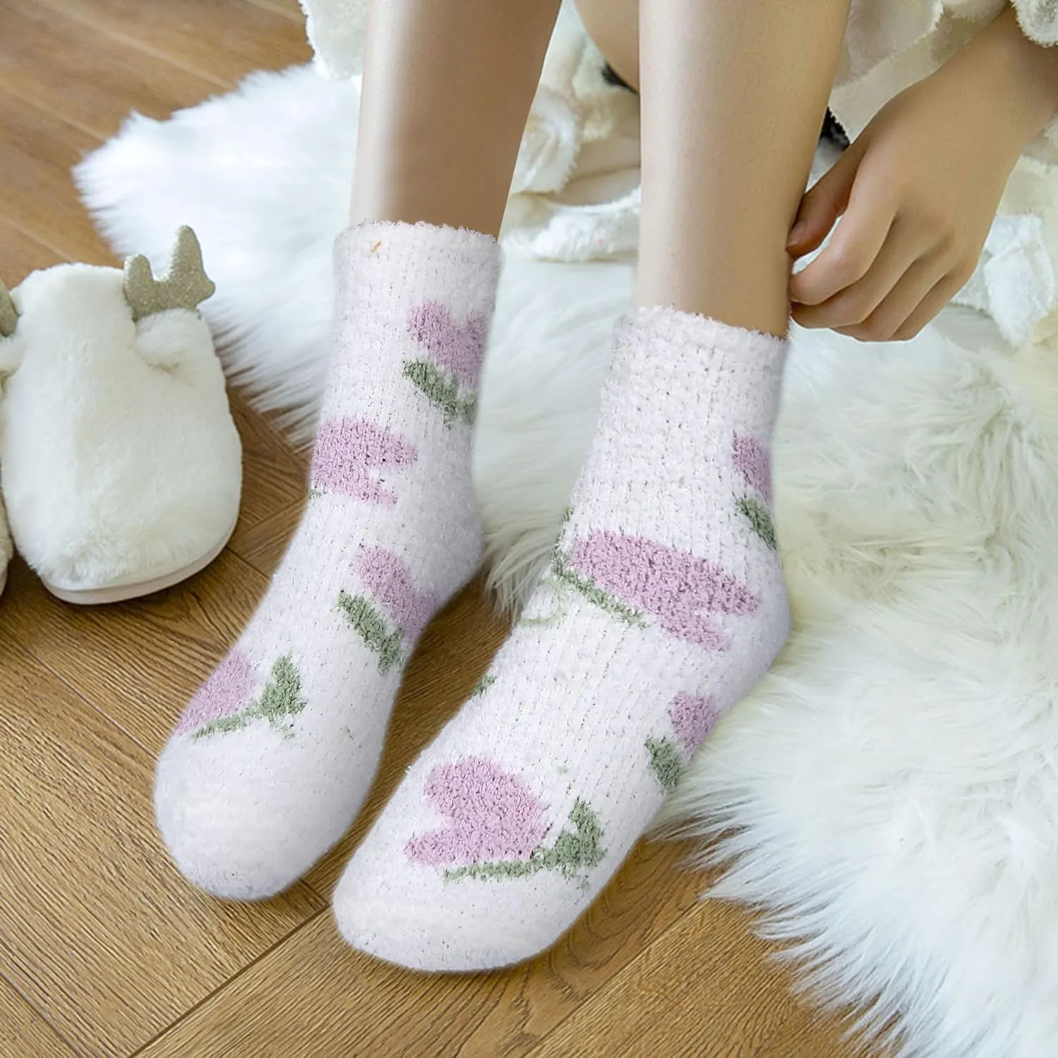 Benefeet Sox Womens Fuzzy Socks Cute Animal Fluffy Soft Socks Funny Plush Cozy Socks Warm Winter Sleep Socks