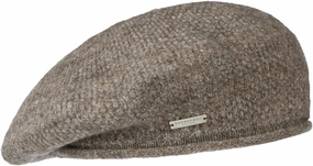 Beret with Rolled Edge Women Dark Beige One Size