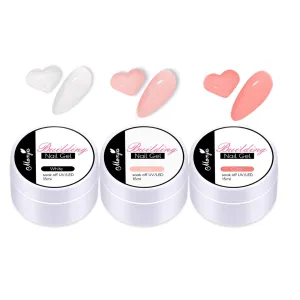 Better Non-Stick Hand Extension Glue,3 Colors Solid Nail Glue Gel Can Be Shaped at Will,Nail Tips Glue Gel for Acrylic Nails and Nail DIY Use,Need UV/LED Lamp Cure (White&Nude&Coral)