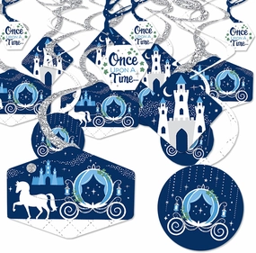 Big Dot of Happiness Fairy Tale Fantasy - Royal Prince and Princess Party Hanging Decor - Party Decoration Swirls - Set of 40