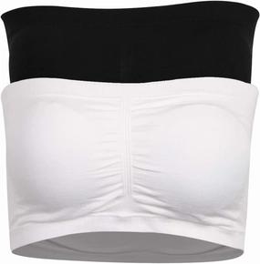 BINACL Women's Bandeau Bralette, Summer Strapless Removable Padded Seamless Basic Layer Tube Top Bra 2/3 Packs