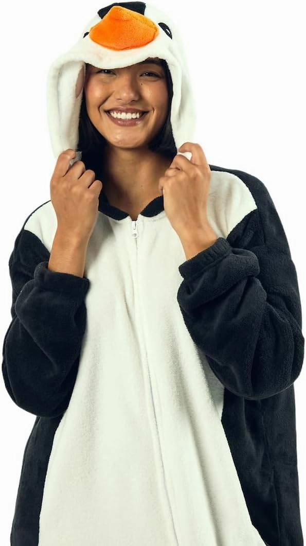 Bioworld Penguin Adult Hooded Kigurumi Union Suit