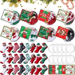 Blosssound 24 Pairs Christmas Fuzzy Socks for Girls Christmas Winter DIY Gifts Women Warm Slipper Soft Fluffy Socks with Gift Boxes and Tags Xmas Holiday Winter Gifts Party Supplies