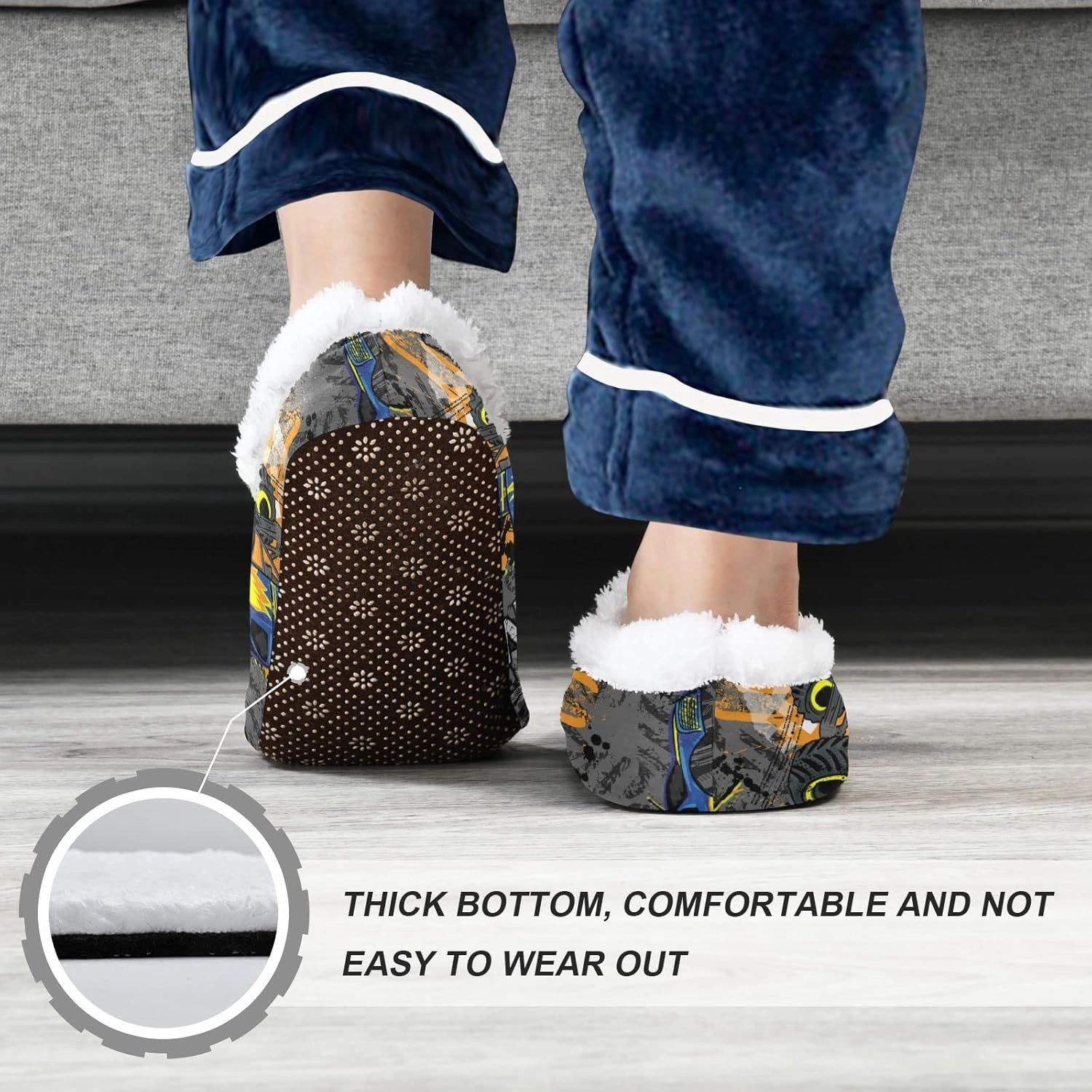 Boccsty Boys Girls Fuzzy House Slippers Kids Toddlers Winter Indoor House Home Shoes XS-S