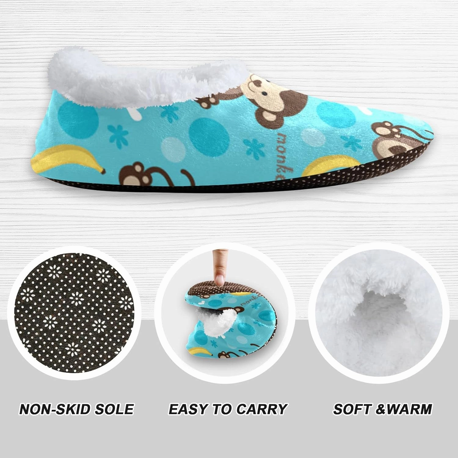 Boccsty Boys Girls House Slippers Kids toddler Home Shoes Winter Indoor shoes XS-S