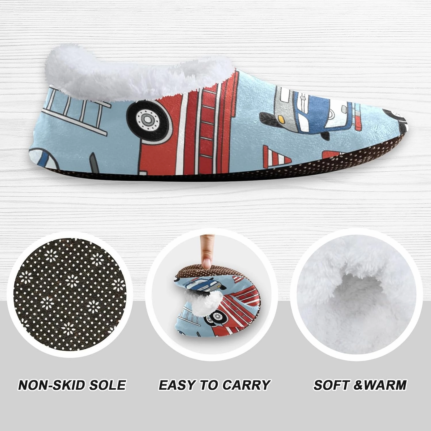 Boccsty Toddler Boys Girls Warm Slippers House Slippers Kids Home Shoes Winter Indoor shoes XS-S