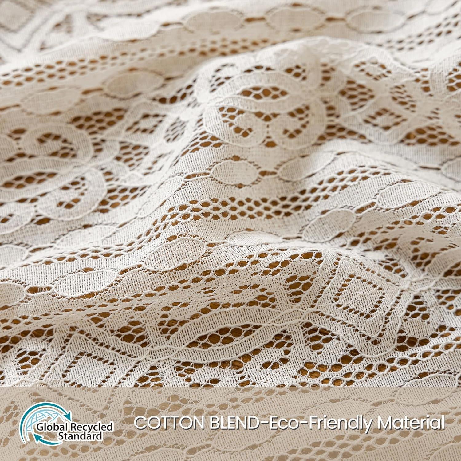 Boho Lace Curtains with Tassel,Vintage Geometric Neutral Curtains 63 inch Length 2 Panel Rod Pocket Crochet Privcy Curtain let Light in Beige Sheer Boho Sheers for Bedroom Living Room,Cream