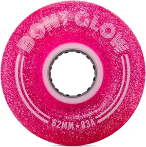 Bont Skates - Glow Light Up LED Quad Roller Skate Wheels - Recreational Street Outdoor Skating - 62x35mm 83A - Set of 4 wheels (Love Letter Pink)