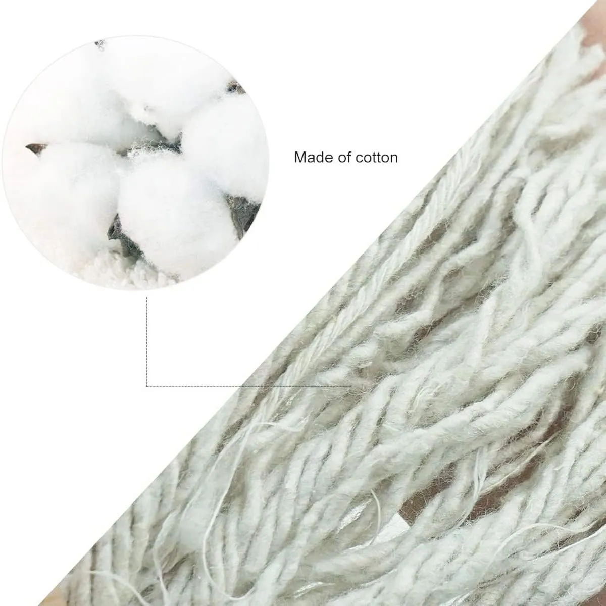 Braided White Cotton Rope (1/2 inch x 100 ft) Natural Soft Utility Rope