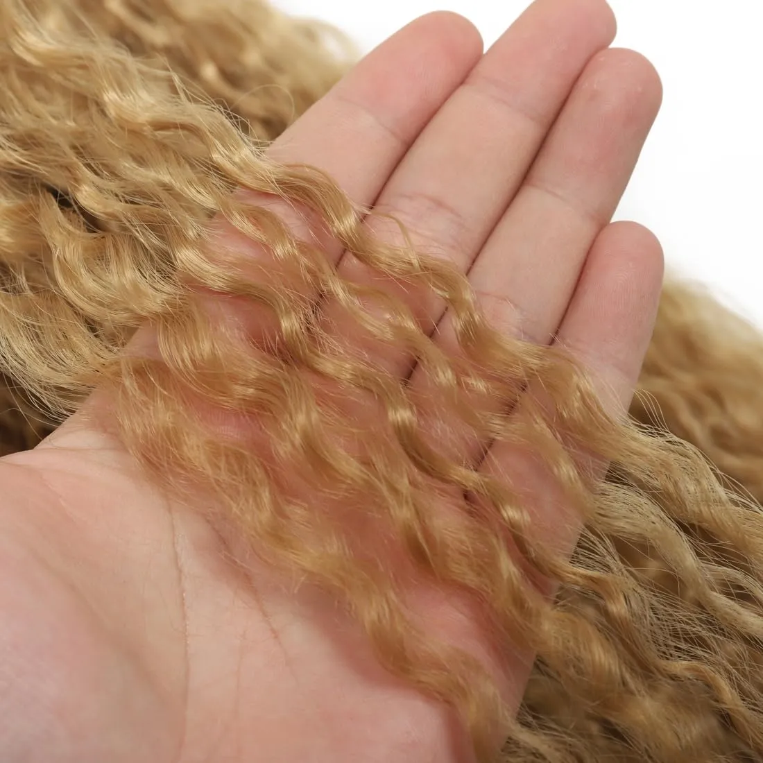 Brazilian Curly Braids Crochet Twist Hair 30inches 3Packs Afro Kinky Curly Braiding Hair Extensions Deep Curly Crochet Hair Synthetic Water Wave Braid Hair(30Inch,27#)