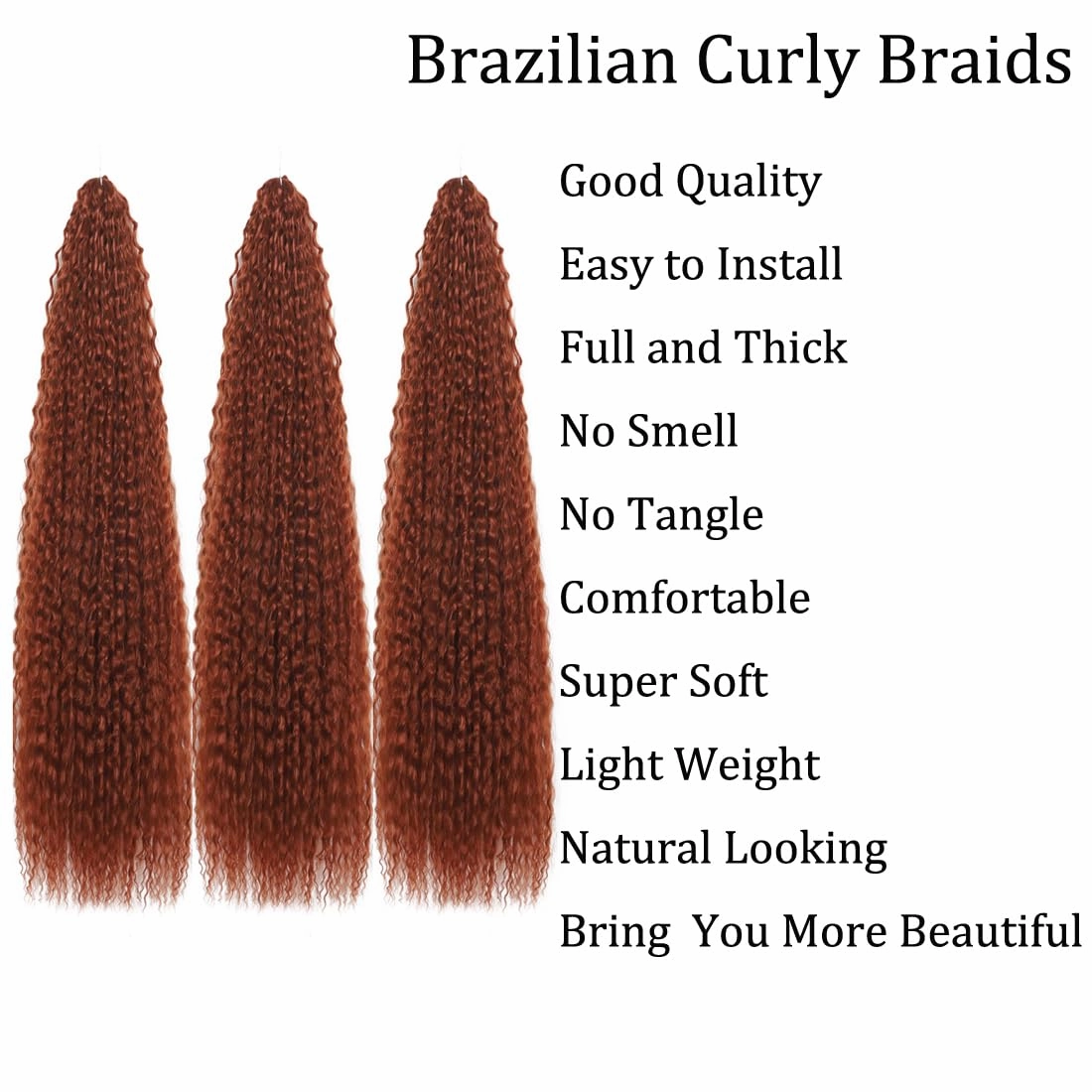 Brazilian Curly Braids Crochet Twist Hair 30inches 3Packs Afro Kinky Curly Braiding Hair Extensions Deep Curly Crochet Hair Synthetic Water Wave Braid Hair(30Inch,350#)