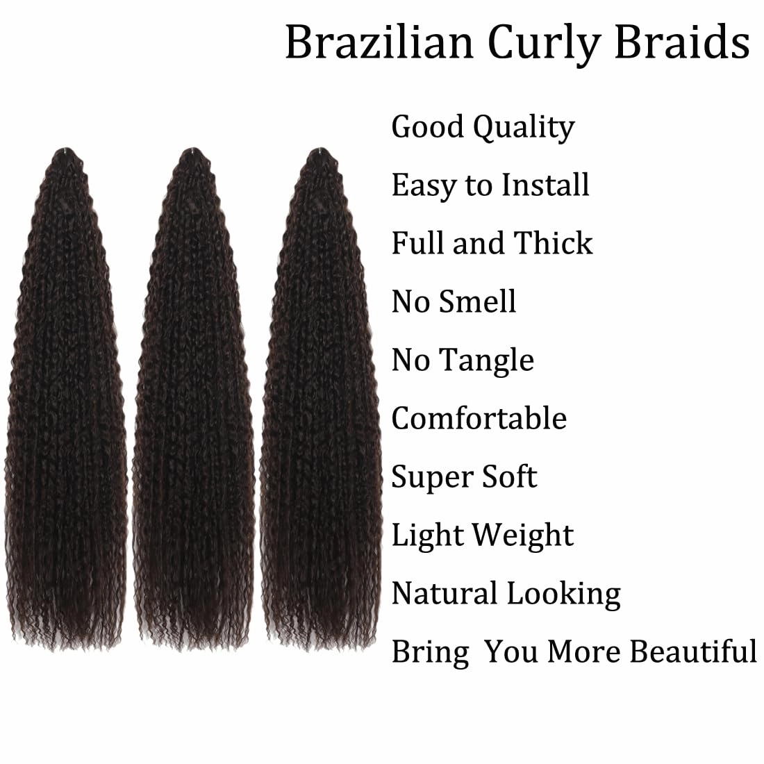 Brazilian Curly Braids Crochet Twist Hair 30inches 3Packs Afro Kinky Curly Braiding Hair Extensions Deep Curly Crochet Hair Synthetic Water Wave Braid Hair(30Inch,4#)