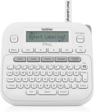 Brother P-Touch Label Maker, PTD220, Thermal, Inkless Printer for Home & Office, Portable & Lightweight, QWERTY Keyboard, One-Touch Keys & 25 Pre-Set Label Templates Label Memory (Renewed Premium)