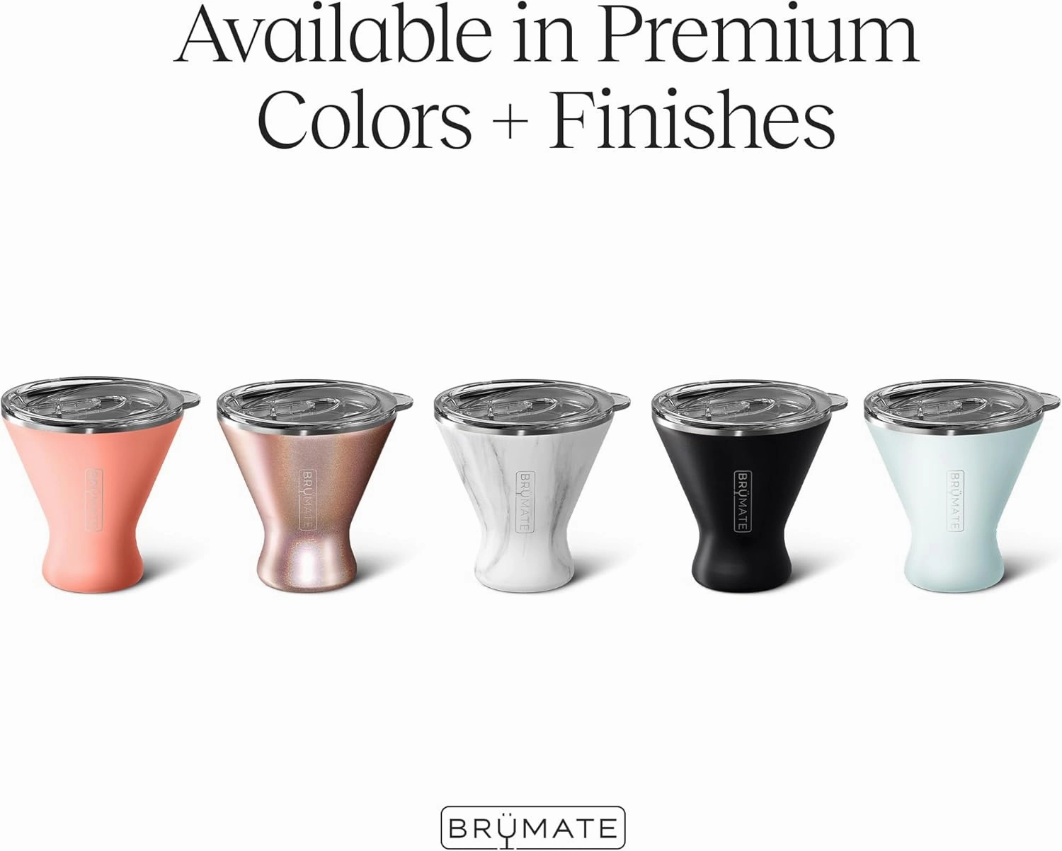 BrüMate MargTini 10oz Martini Margarita Tumbler - Made With Vacuum-Insulated Stainless Steel (Glitter Rose Gold)