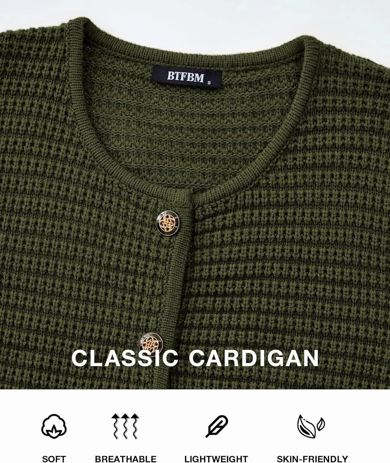 BTFBM Women Cardigan Sweaters Fall Fashion 2024 Button Down Long Sleeve Chunky Knit Open Front Tweed Jacket Outerwear
